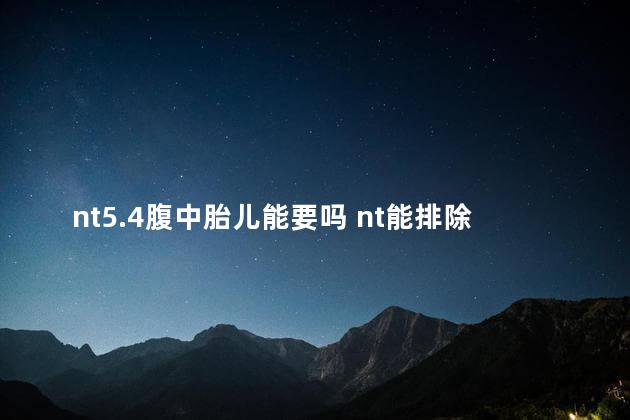 nt5.4腹中胎儿能要吗 nt能排除什么哪些畸形